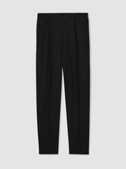 Men Tapered Drawstring Tailored Trousers in Black