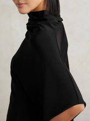 Women Cape Detail Top in Black