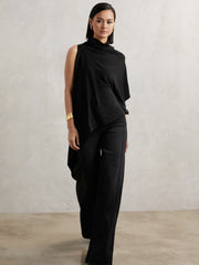 Women Cape Detail Top in Black