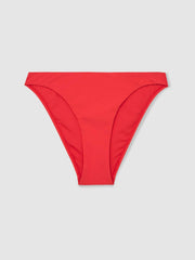 Women High Cut Bikini Bottoms in Coral Red