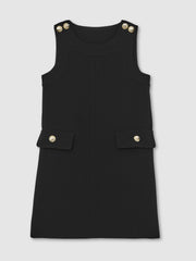 Children & Baby 3-9 yrs Button-Detail Sleeveless Shift Dress in Black
