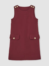 Children & Baby 13-14 yrs Button-Detail Sleeveless Shift Dress in Berry
