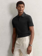 Men Cotton Short-Sleeve Polo Shirt in Black