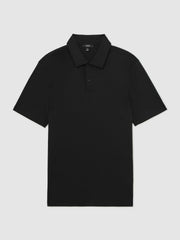 Men Cotton Short-Sleeve Polo Shirt in Black