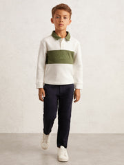 Children & Baby 9-13 yrs Cotton Logo-Embroidery Rugby Polo Shirt in Forset Green/White
