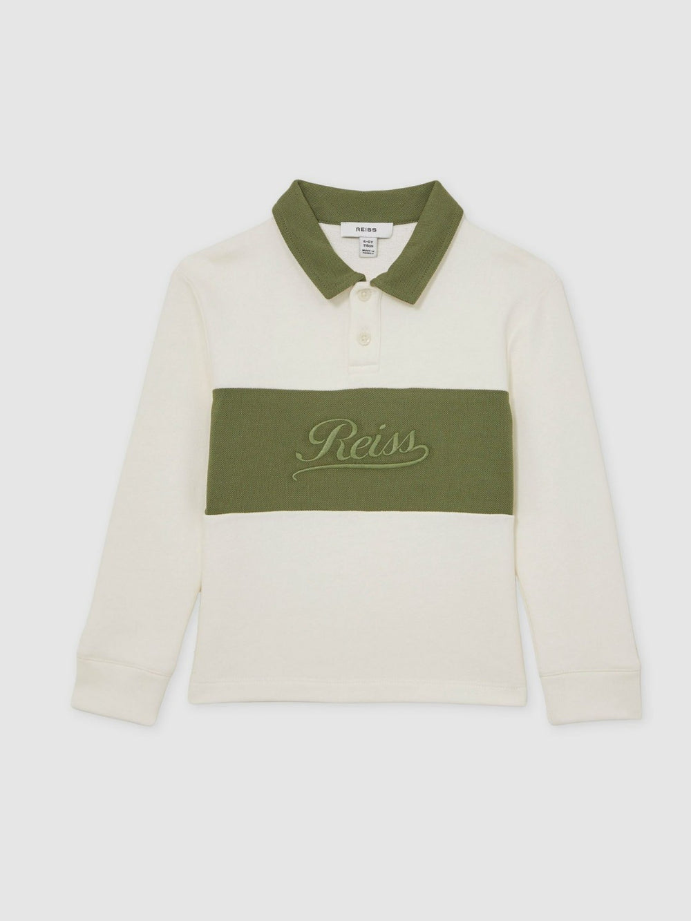 Children & Baby 13-14 yrs Cotton Logo-Embroidery Rugby Polo Shirt in Forset Green/White