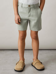 Children & Baby 3-9 yrs Cotton Chino Shorts with Stretch in Pistachio