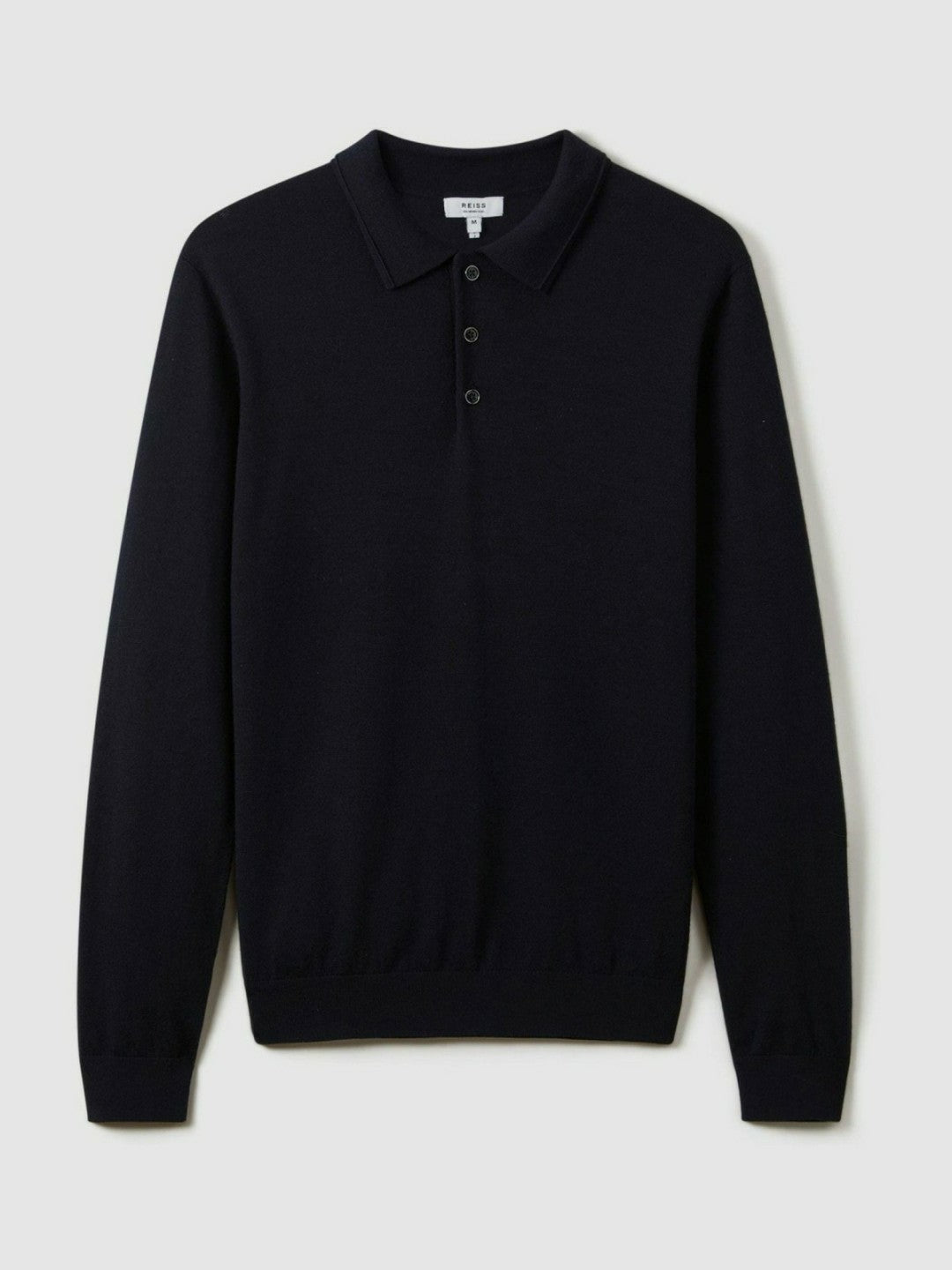 Men Merino Wool Polo Shirt in Navy