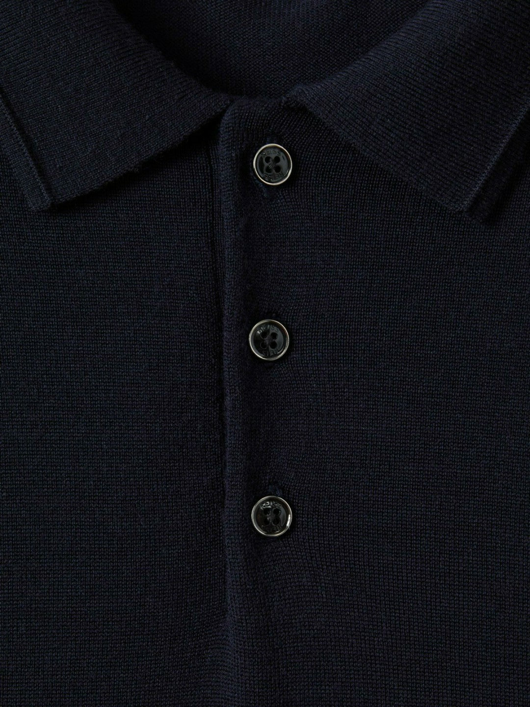 Men Merino Wool Polo Shirt in Navy