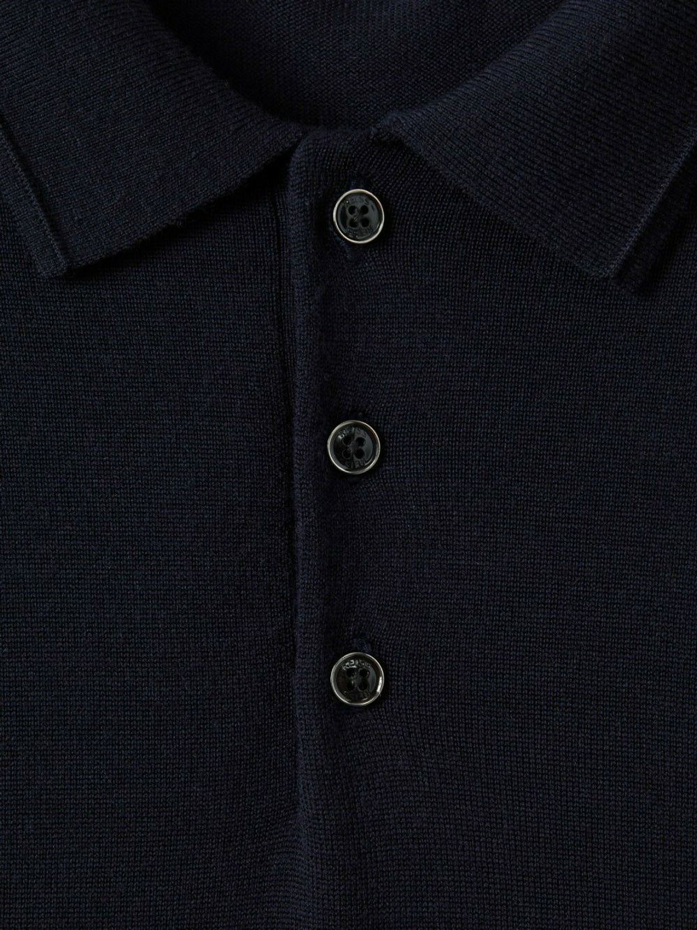 Men Merino Wool Polo Shirt in Navy