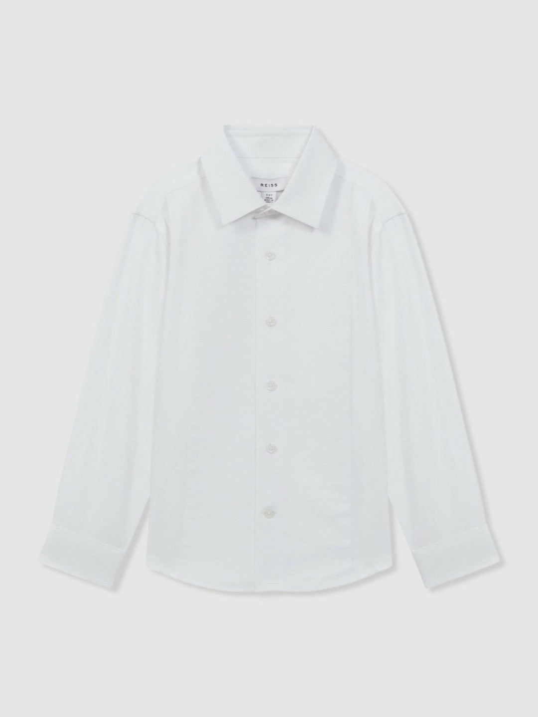 Children & Baby 3-9 yrs Slim Fit Textured Bib Dinner Shirt in White