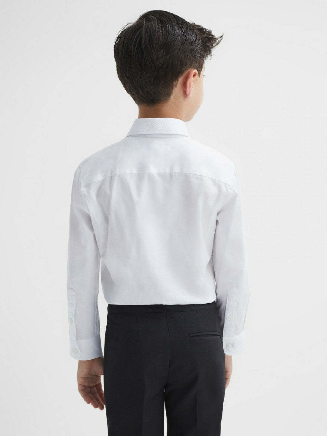 Children & Baby 3-9 yrs Slim Fit Textured Bib Dinner Shirt in White