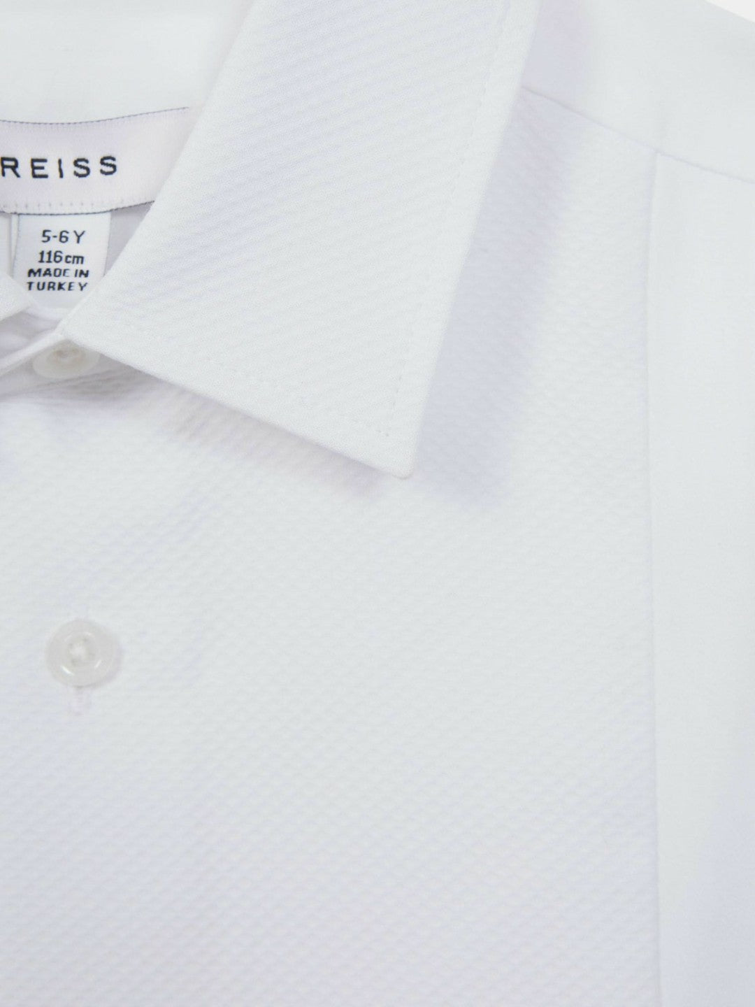 Children & Baby 3-9 yrs Slim Fit Textured Bib Dinner Shirt in White
