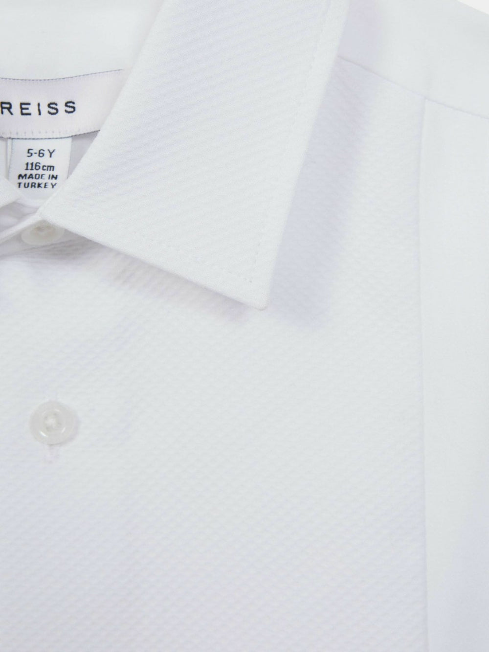 Children & Baby 3-9 yrs Slim Fit Textured Bib Dinner Shirt in White