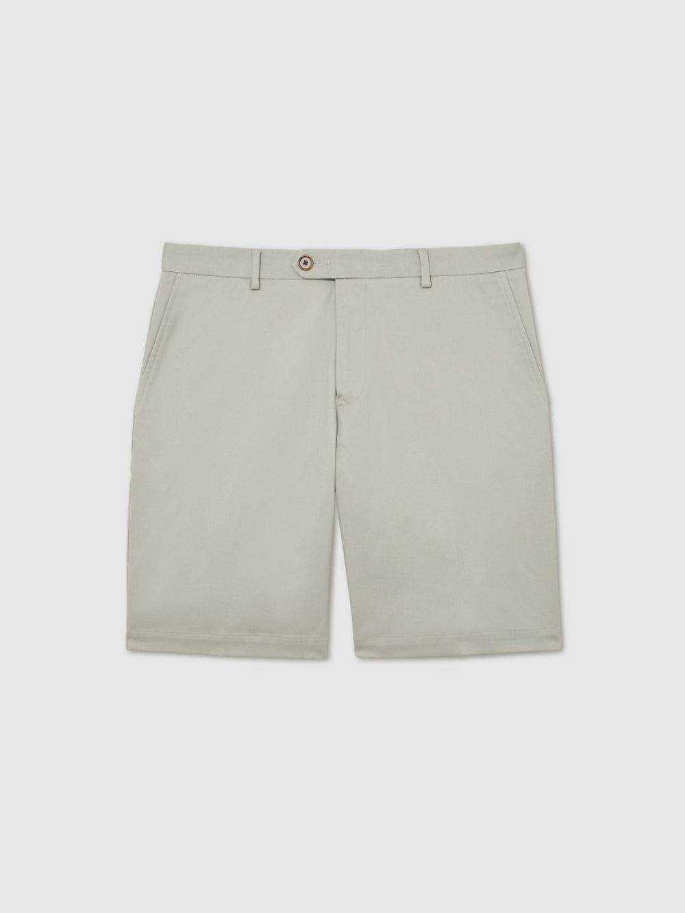 Men Cotton Chino Shorts With Stretch in Soft Sage