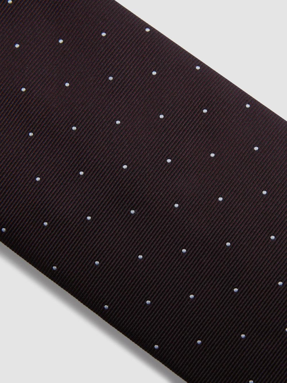 Men Polka Dot Silk Tie in Burgundy