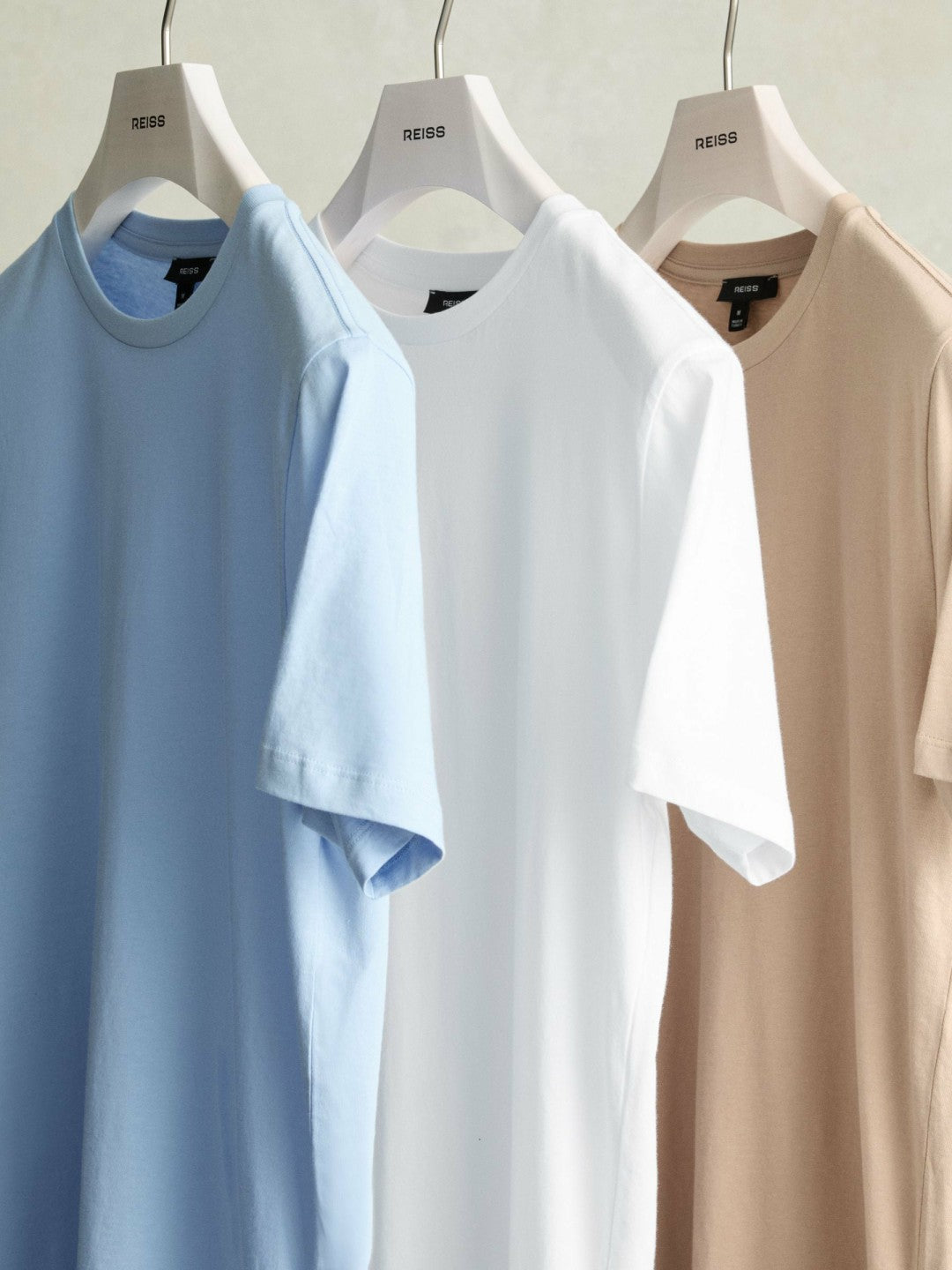 Men Cotton-Jersey Crew-Neck T-shirts 3 Pack in Neutral