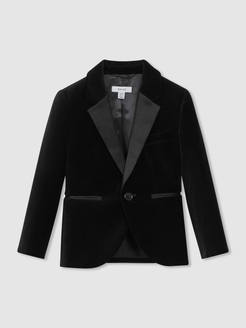 Children & Baby 9-14 yrs Single Breasted Velvet Blazer in Black