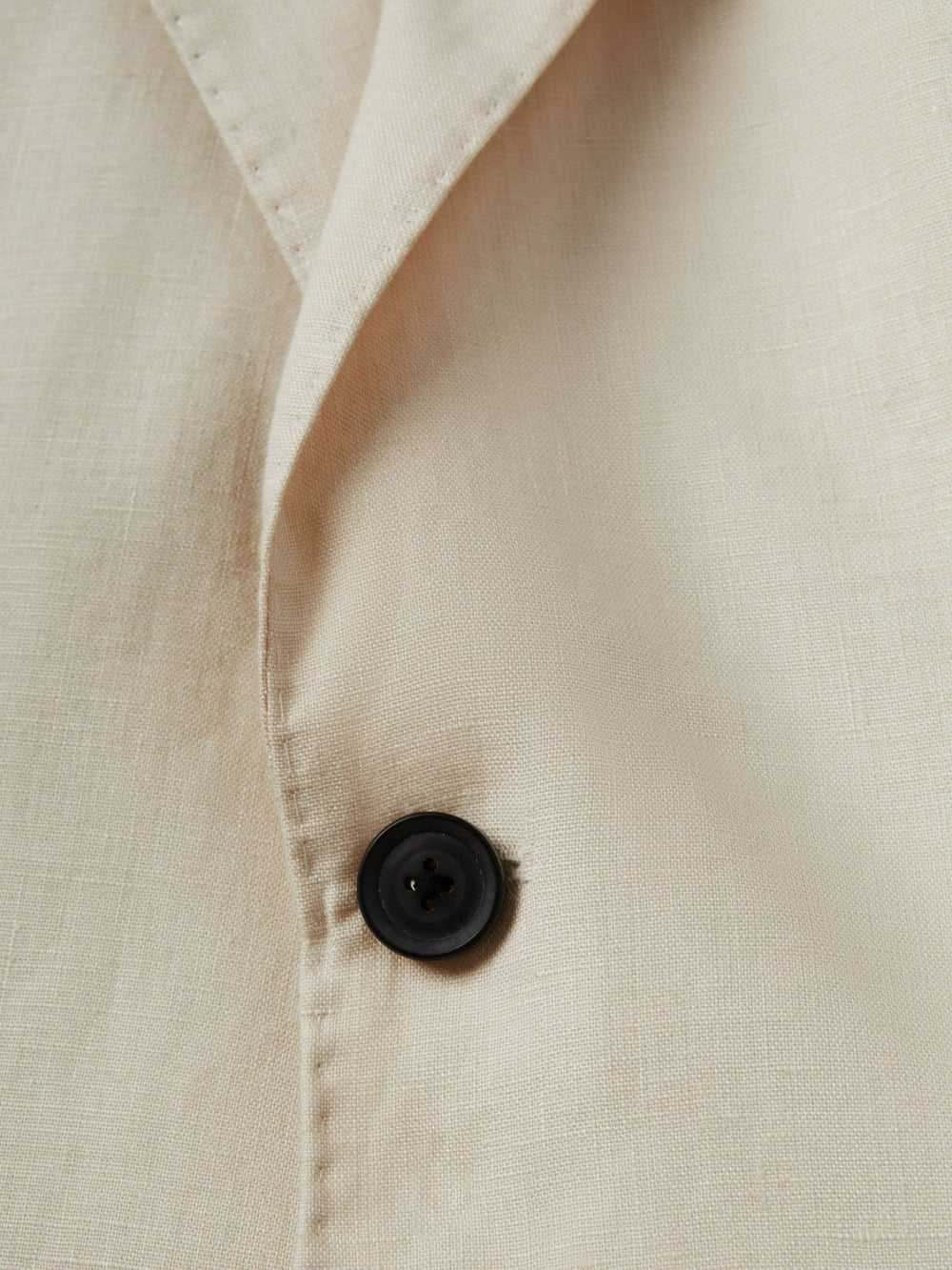 Men Slim-Fit Single Breasted Linen Blazer in Stone
