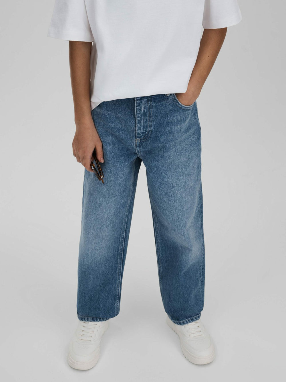 Children & Baby 3-9 yrs Loose Fit Adjuster Jeans in Mid Blue
