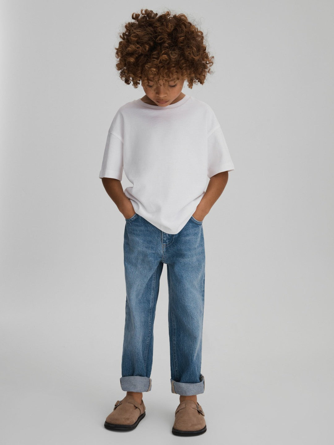 Children & Baby 3-9 yrs Loose Fit Adjuster Jeans in Mid Blue
