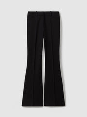 Women Petite Flared Suit Trousers in Black