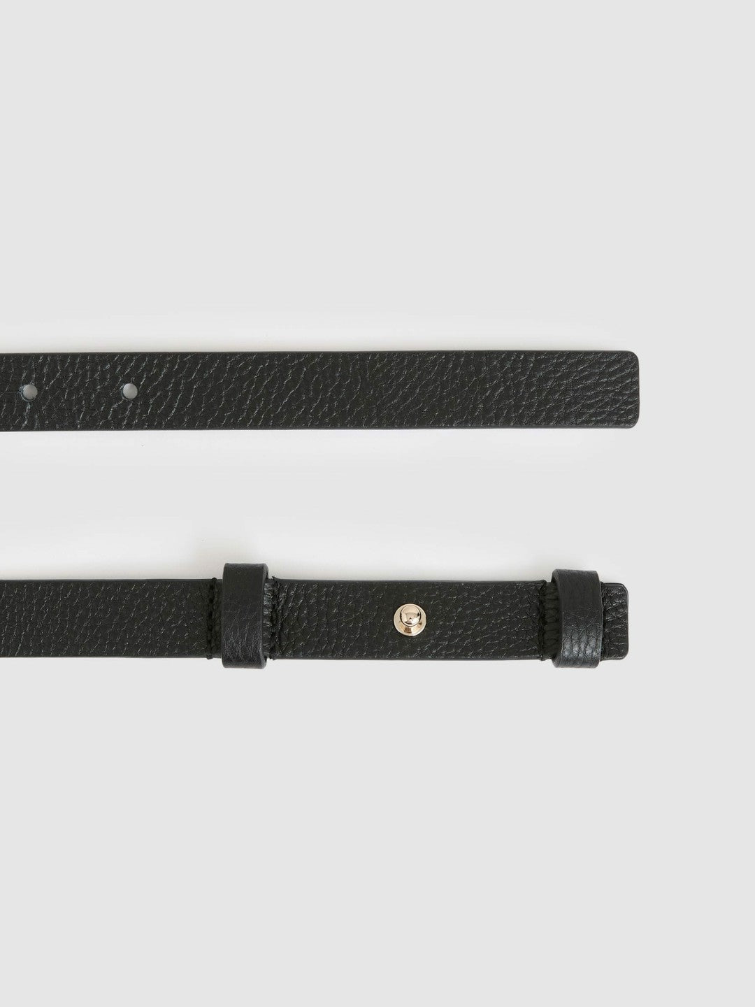 Women Leather Square Hinge Belt in Black