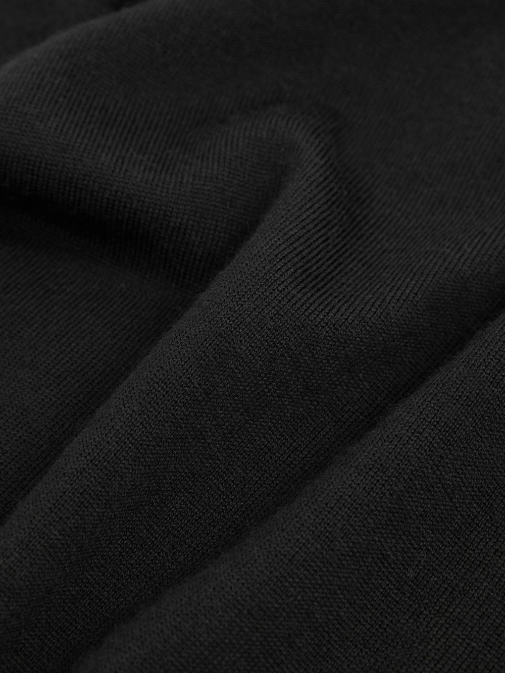 Men Slim Fit Merino Wool Roll Neck Jumper in Black