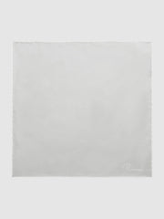 Men Plain Silk Pocket Square in Silver