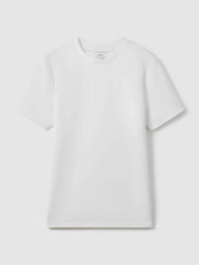 Men Interlock Jersey Crew Neck T-Shirt in White