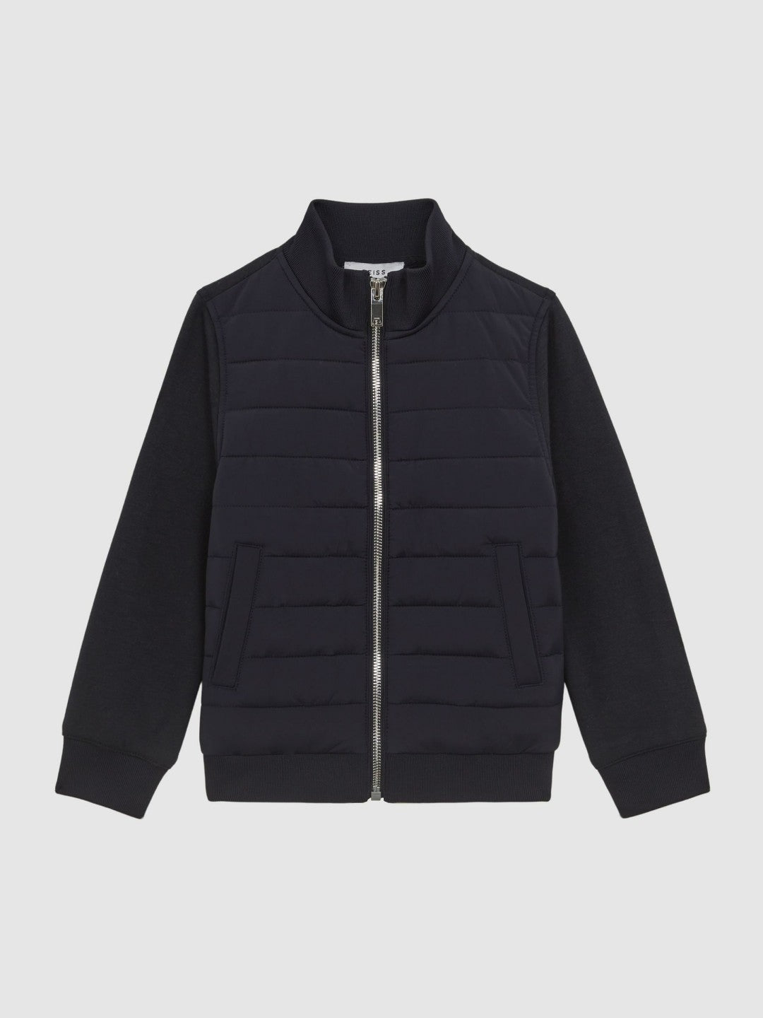 Children & Baby 3-9 yrs Funnel Neck Quilted Hybrid Jacket in Navy