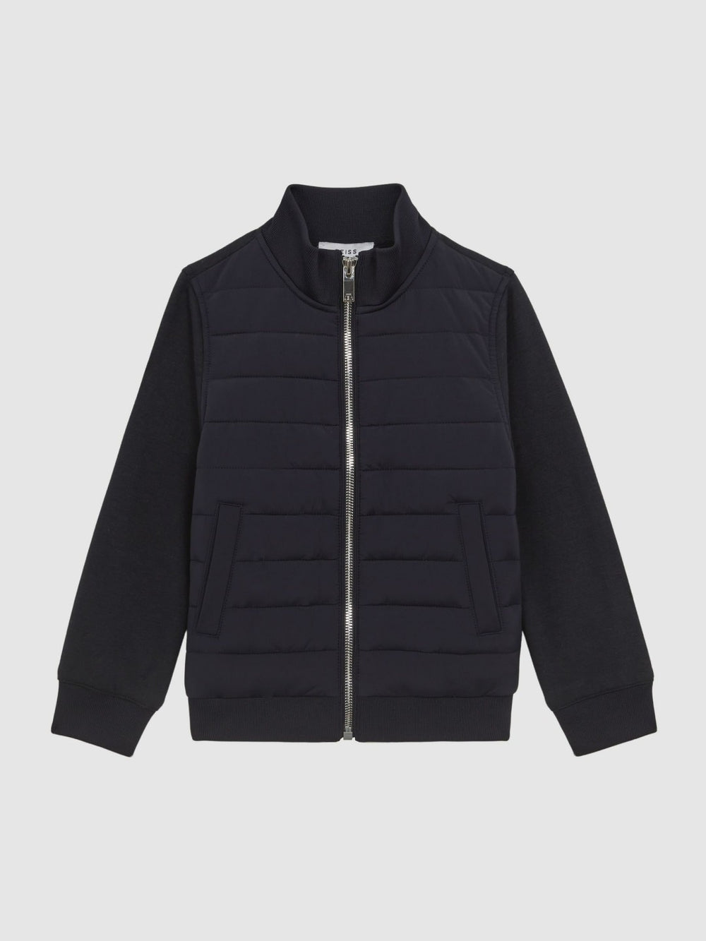 Children & Baby 3-9 yrs Funnel Neck Quilted Hybrid Jacket in Navy