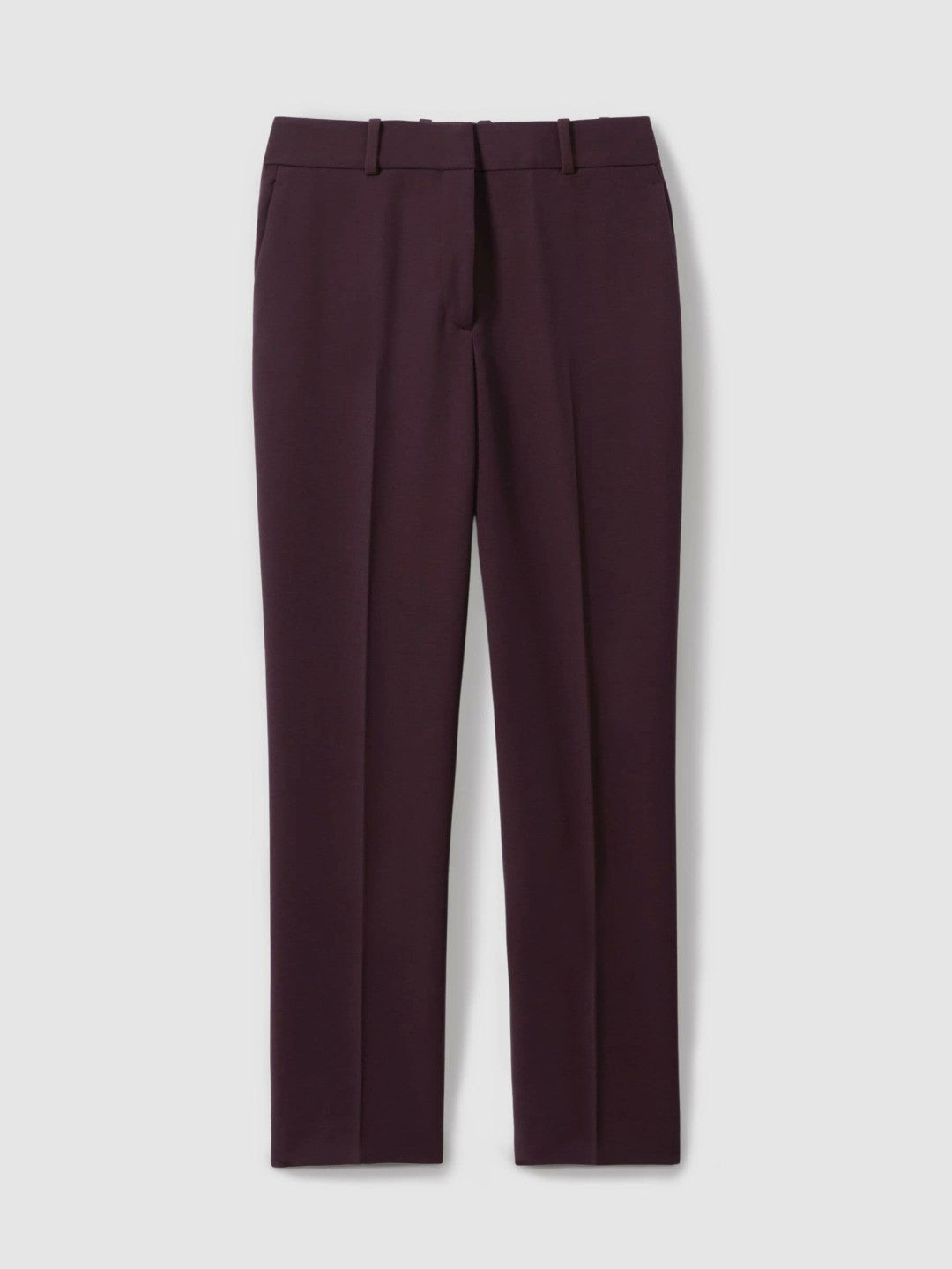 Women Slim Fit Suit Trousers in Berry