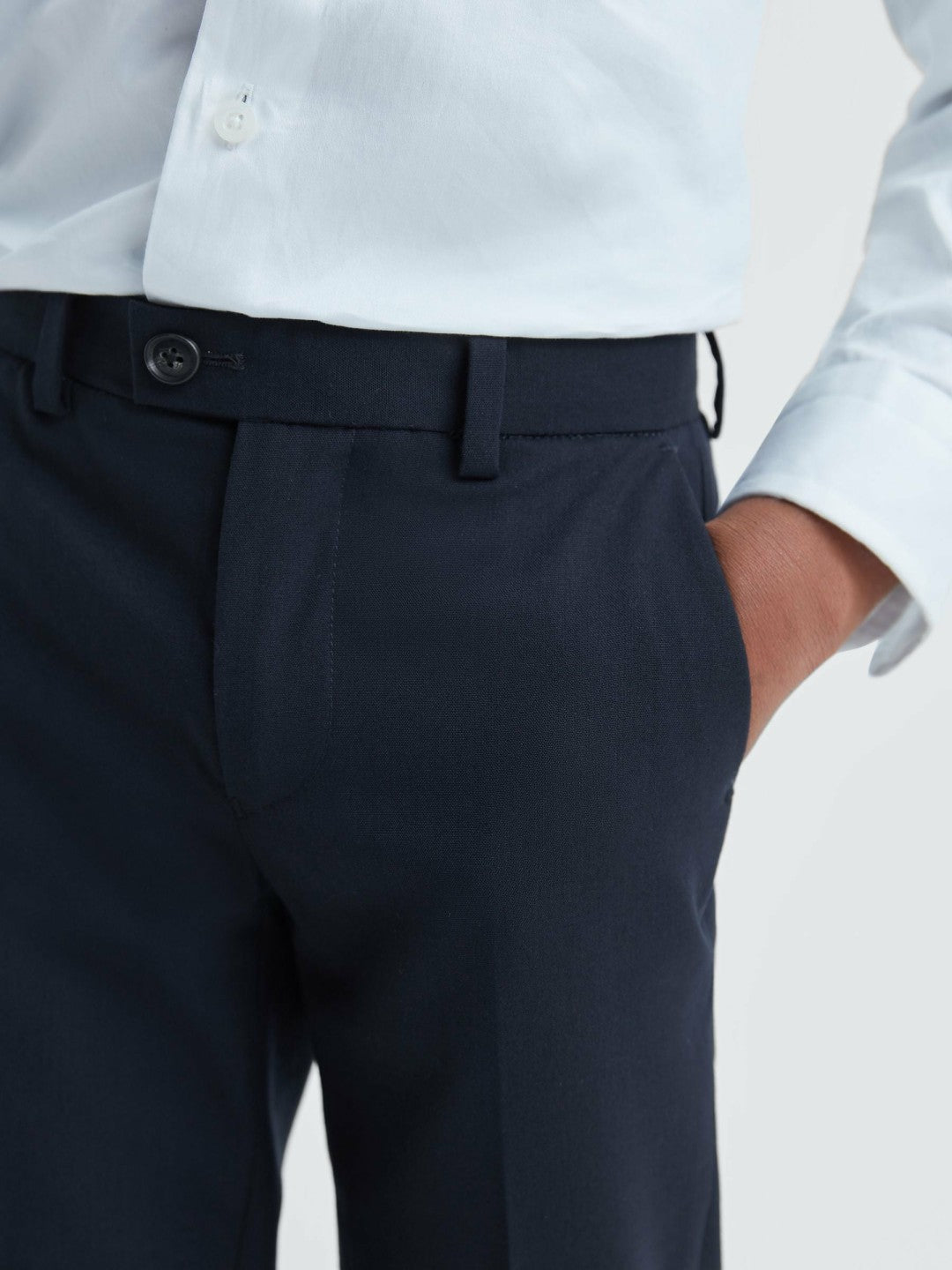 Children & Baby 3-9 yrs Wool Blend Adjustable Trousers in Navy