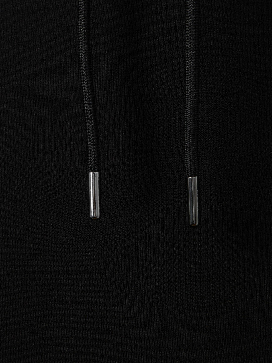 Men Interlock Jersey Drawstring Hoodie in Black
