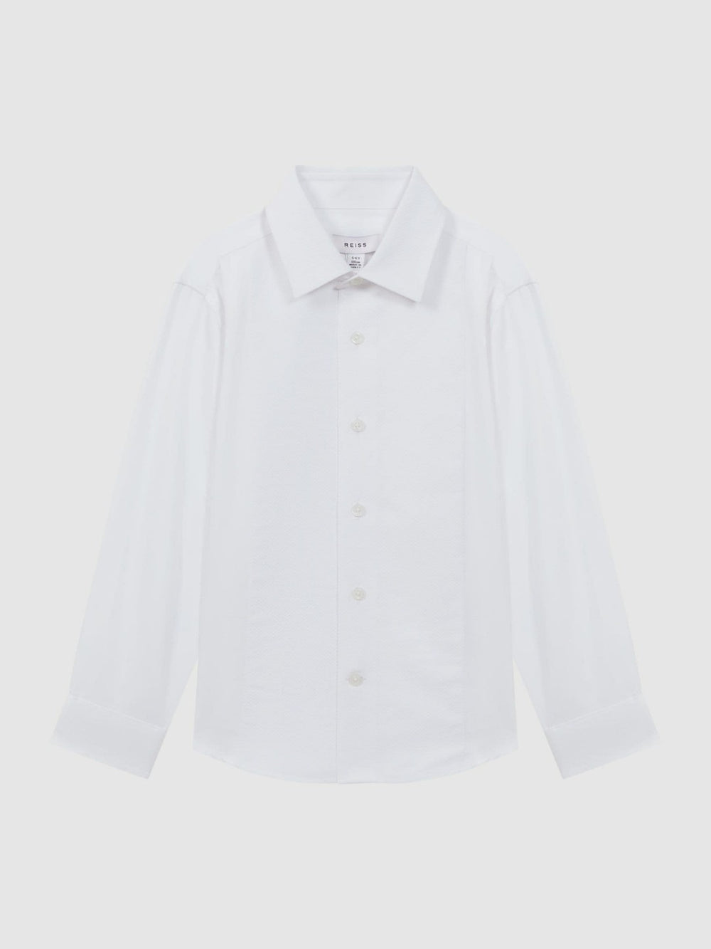 Children & Baby 9-14 yrs Slim Fit Textured Bib Dinner Shirt in White