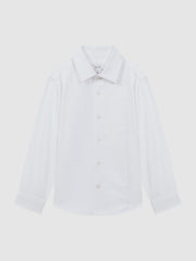 Children & Baby 9-14 yrs Slim Fit Textured Bib Dinner Shirt in White