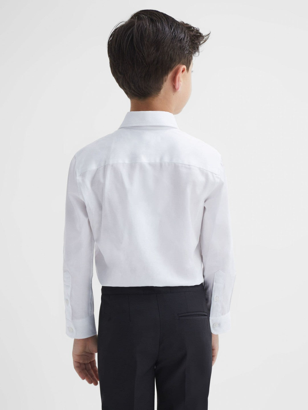 Children & Baby 9-14 yrs Slim Fit Textured Bib Dinner Shirt in White