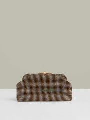 Women Embellished Clutch Bag in Gold