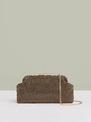Women Embellished Clutch Bag in Gold