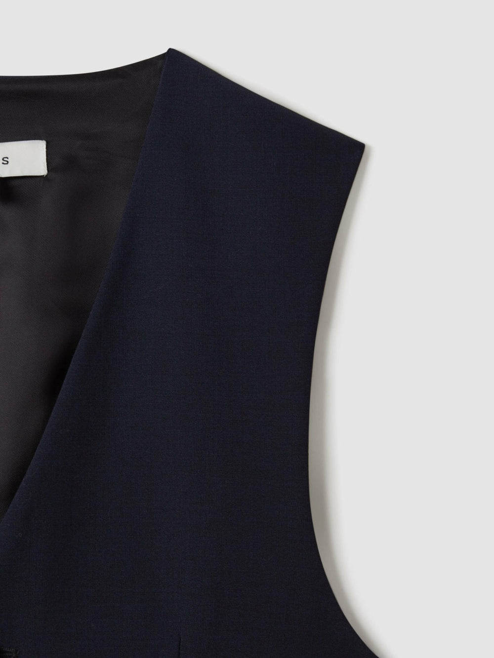 Men Modern Fit Wool Blend Waistcoat in Navy