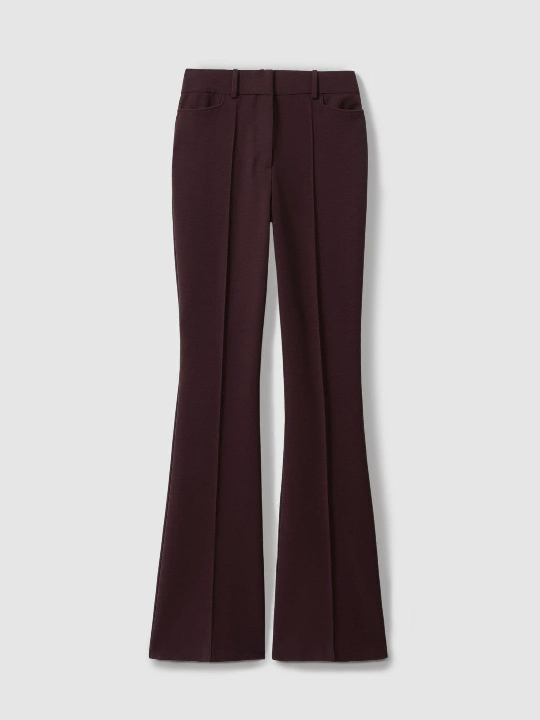 Women Flared Suit Trousers in Berry