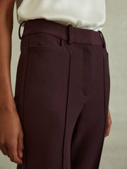 Women Flared Suit Trousers in Berry