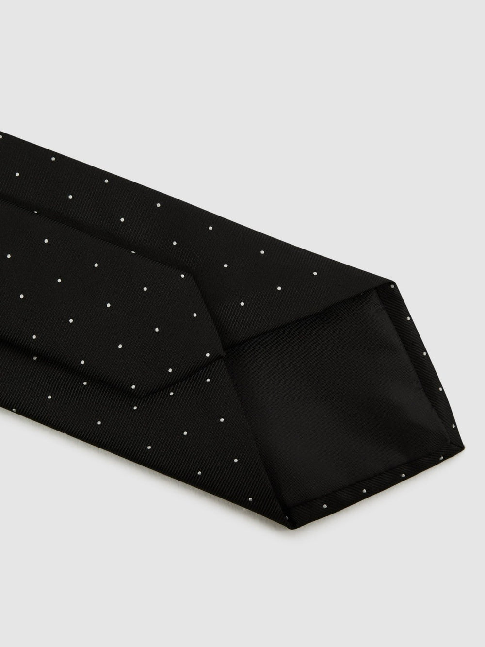 Men Polka Dot Silk Tie in Black