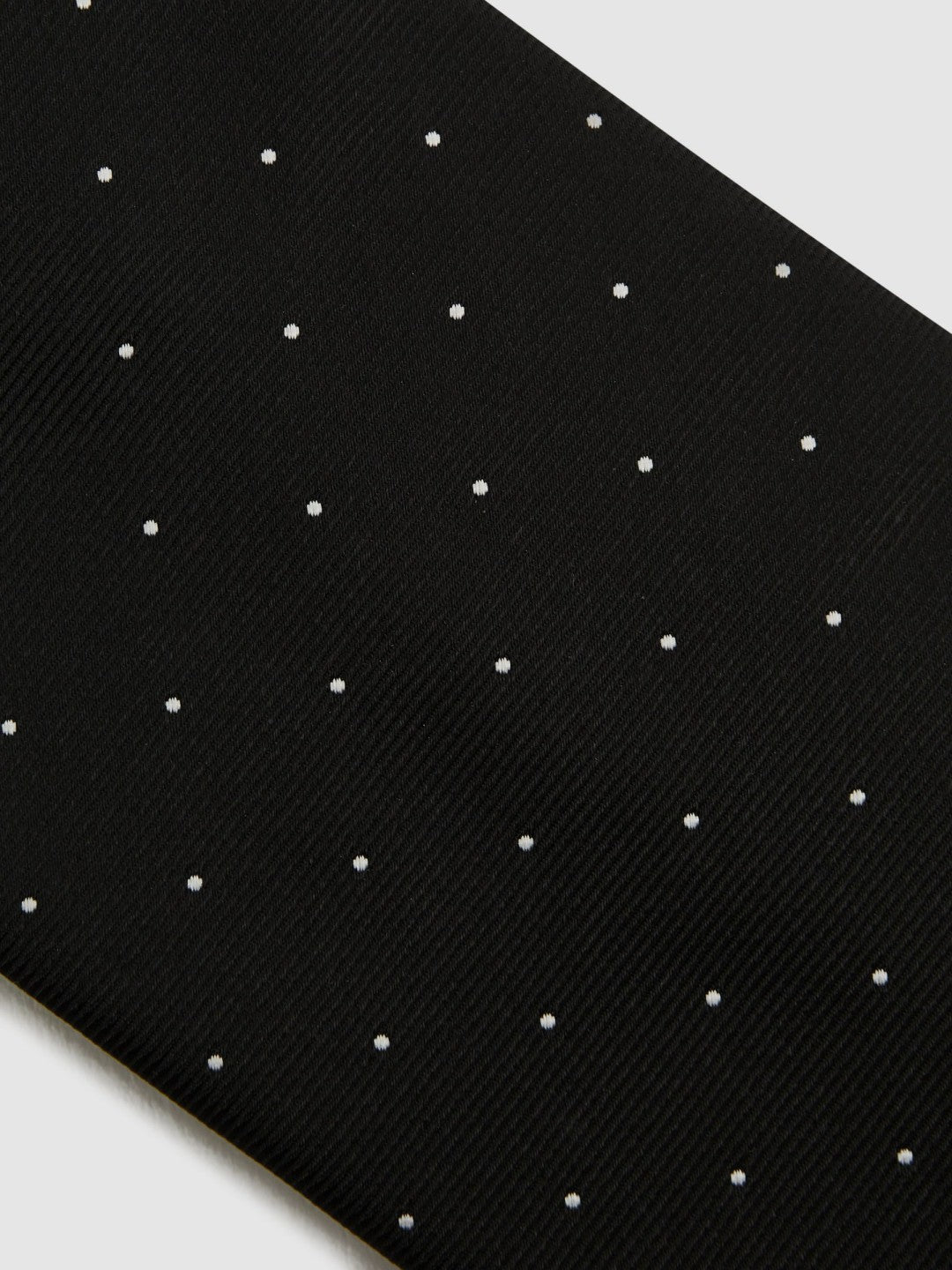 Men Polka Dot Silk Tie in Black