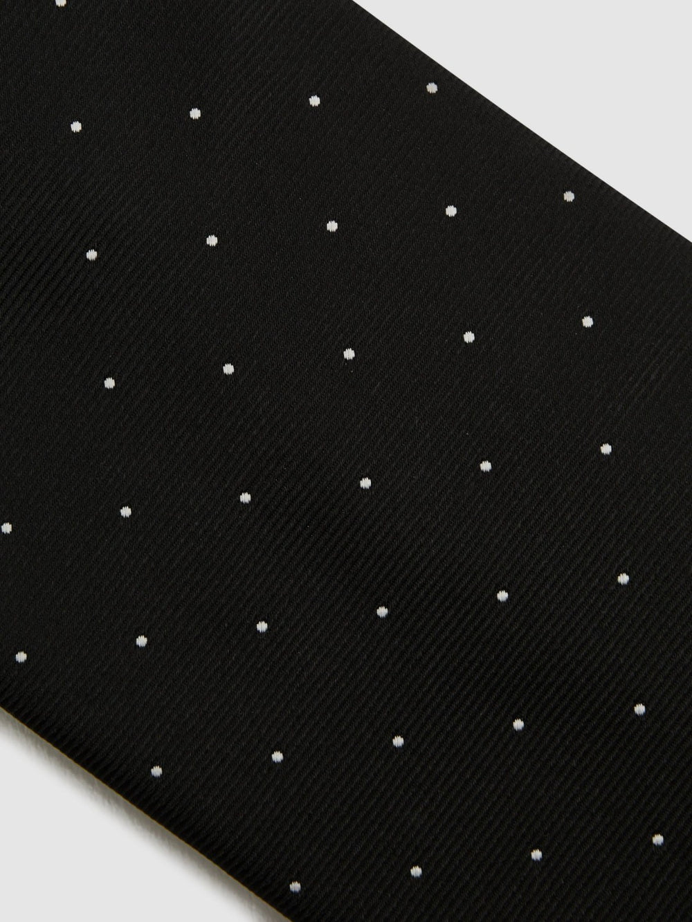 Men Polka Dot Silk Tie in Black