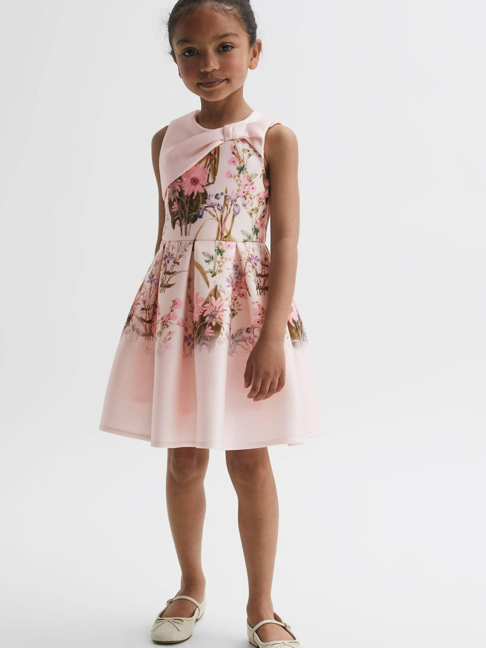 Children & Baby Senior Scuba Floral Printed Dress in Multi
