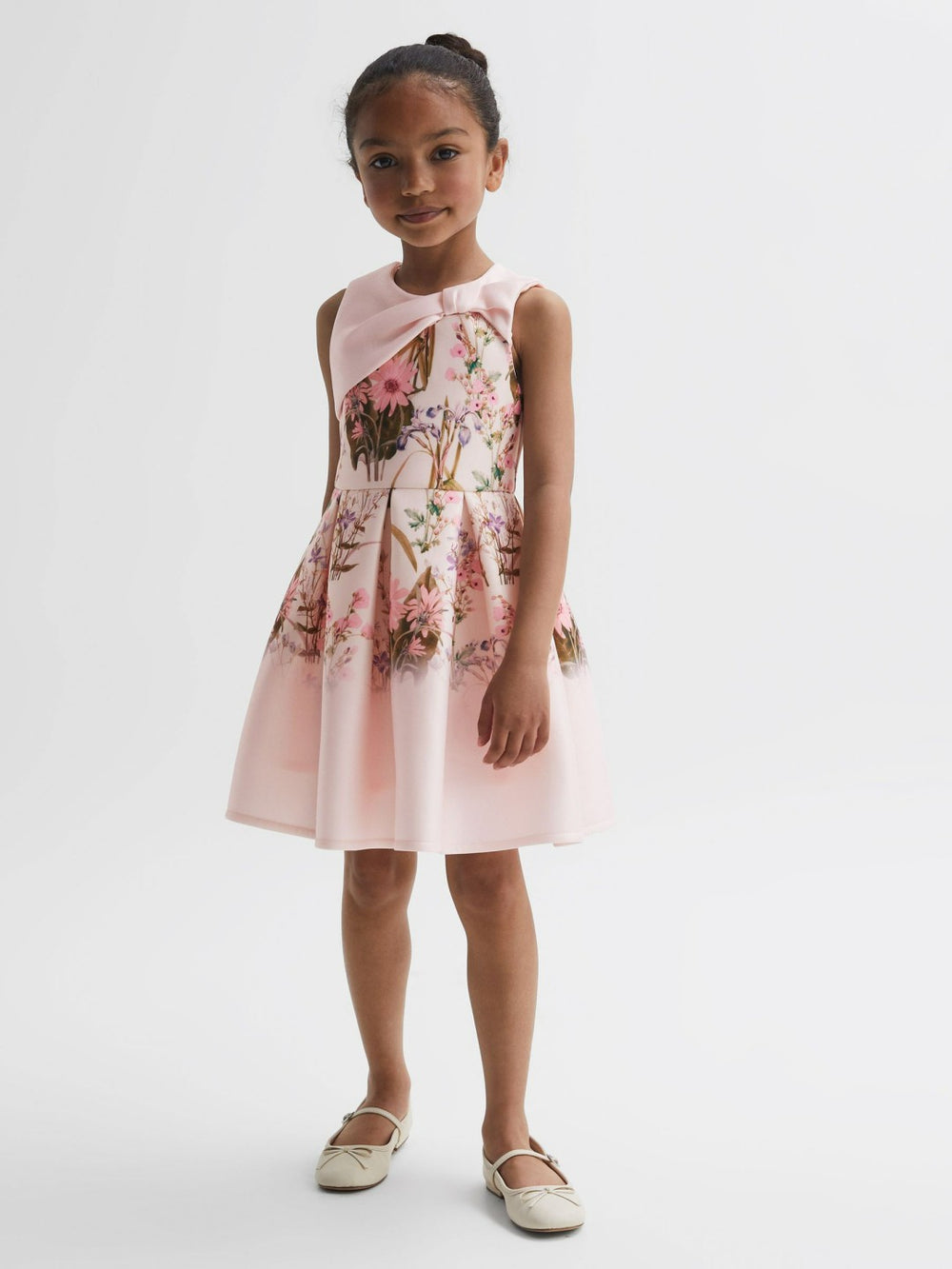 Children & Baby Senior Scuba Floral Printed Dress in Multi
