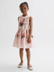 Children & Baby Senior Scuba Floral Printed Dress in Multi