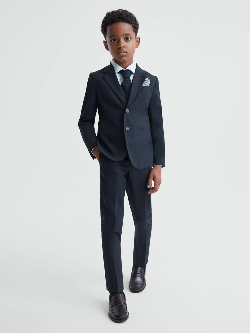 Children & Baby 9-14 yrs Wool Blend Adjustable Trousers in Navy